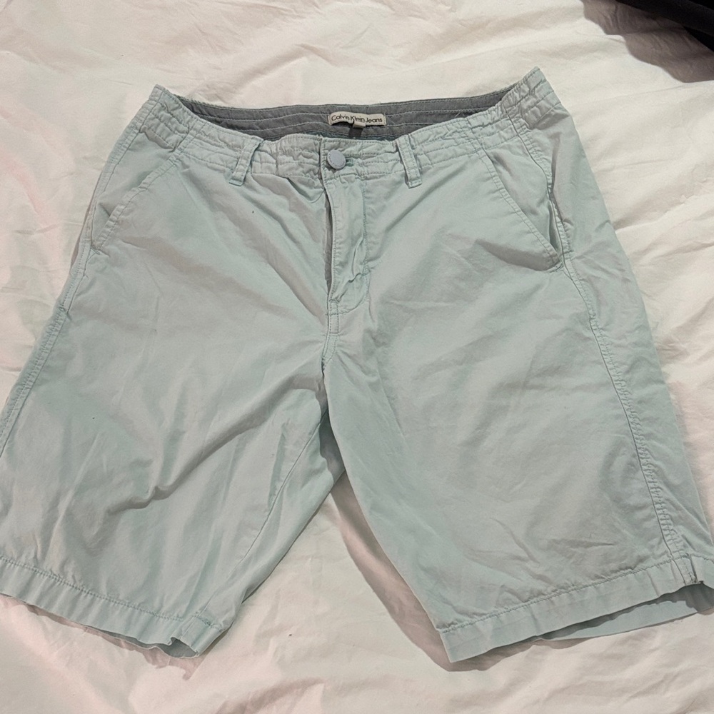 Banana Republic Men's Light Blue Flat Front Shorts